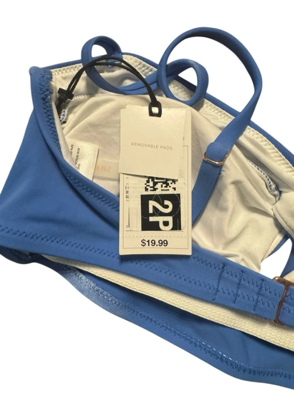 Shade & Shore Cobalt Blue Bandeau Bikini Top with Removable Straps‎